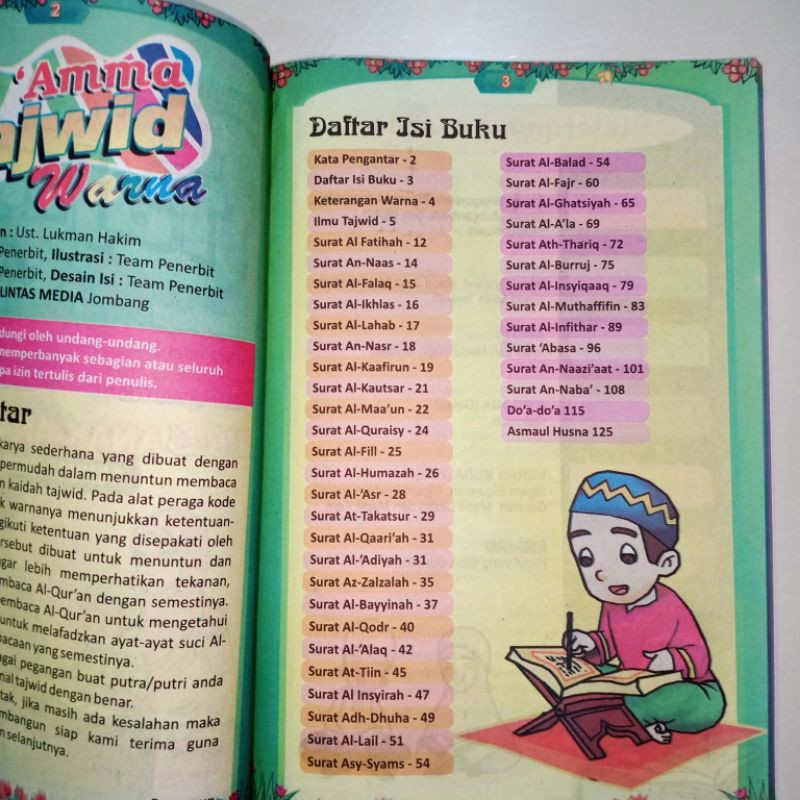 buku juz' amma tajwid warna edisi terlaris full colour (15×25cm)