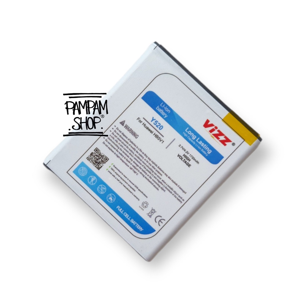 Baterai Vizz Double Power Original Huawei Ascend Y300 Y336 Y500 Y535 HB5V1 Batre Batrai Battery Dual