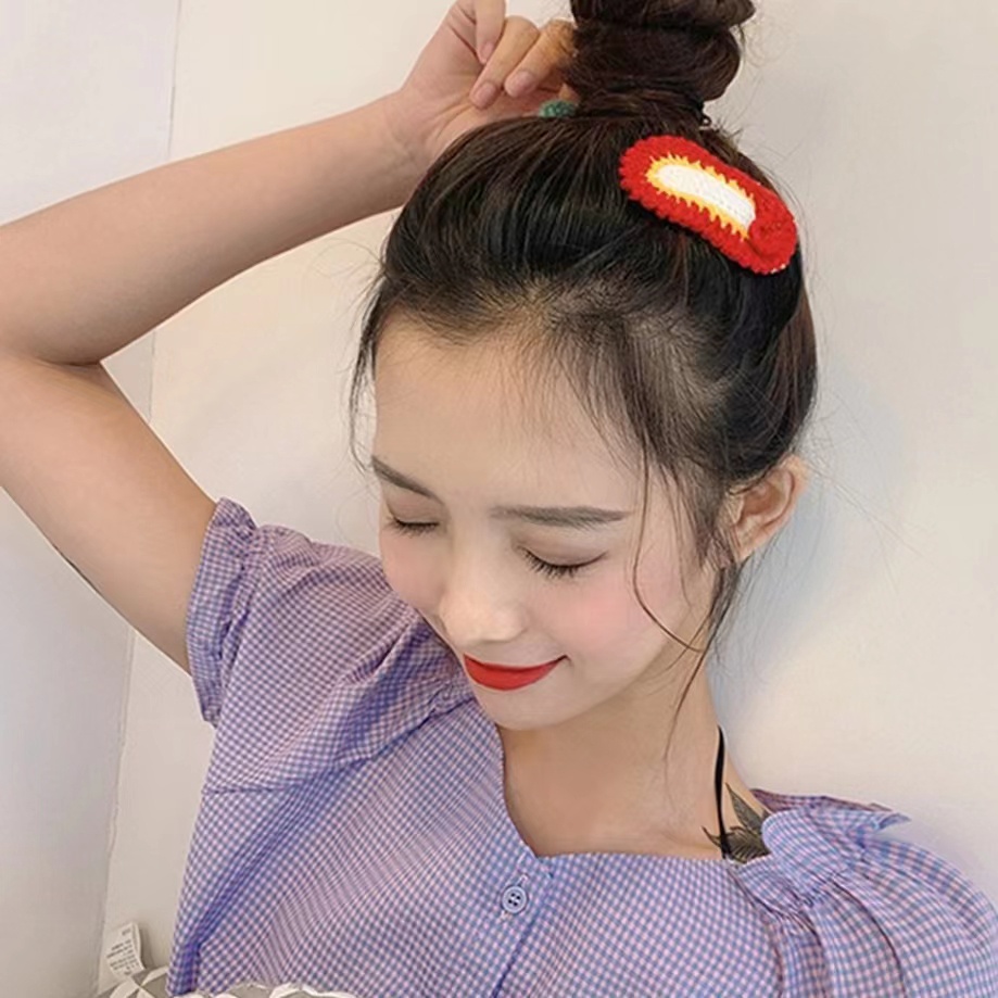 [COD] Jepit Rambut Wanita Rajut Hand Made Aksesoris Rambut Lucu
