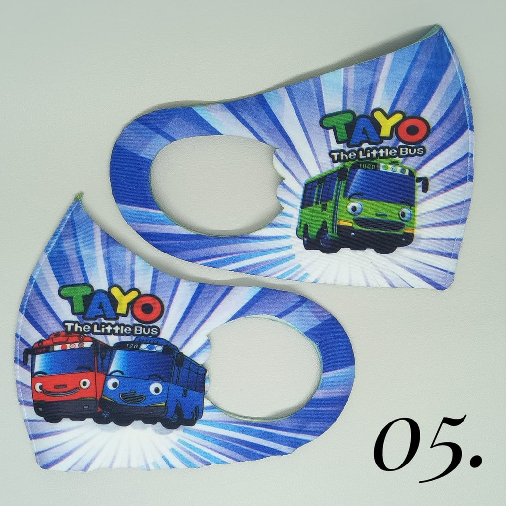 Arnis Masker Anak Non Medis Bahan Scuba Tebal dengan Motif Printing Lucu Bergambar / COD