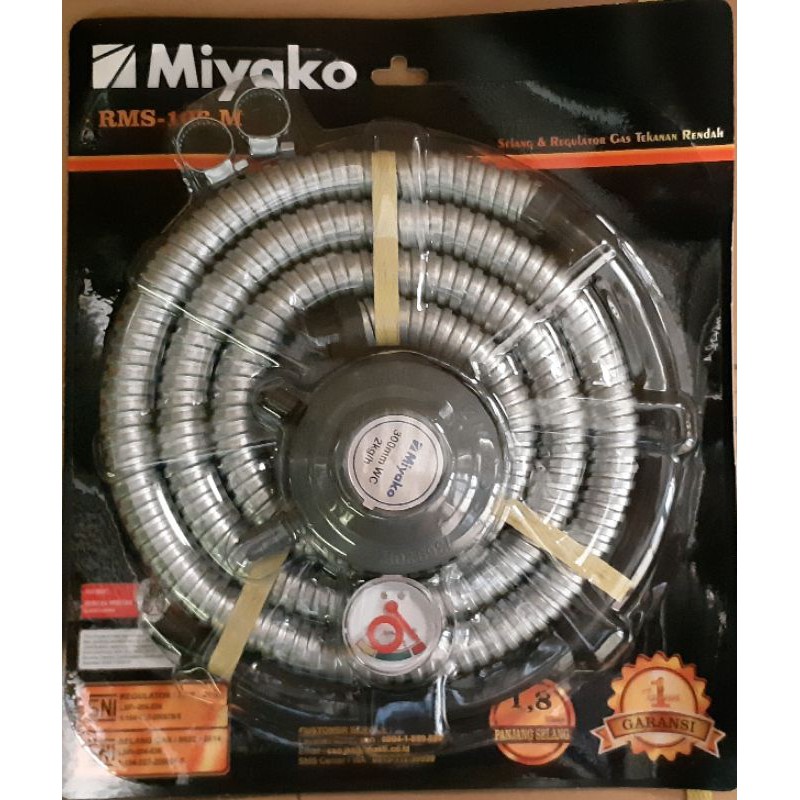 Selang Regulator Miyako 106 1,8 Meter Material Spiral Anti Tikus Bagus Berkualitas Garansi Resmi