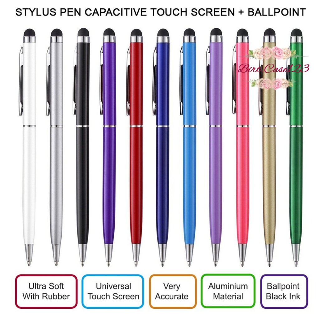 Stylus pen UNIVERSAL 2in1 ballpoint pulpen pena smartphone handphone hp touchscreen touch screen sensitive tablet capacitive BC5943