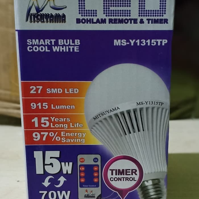 Bohlam Lampu Led Timer 15 Watt 15 W MS-Y1315TP Putih Terang