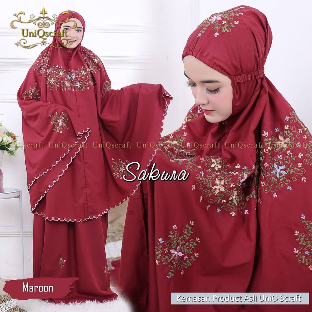 Mukena Bordir Sakura Premium/Harga Grosir/Best Seller/Bisa Bayar Di Tempat