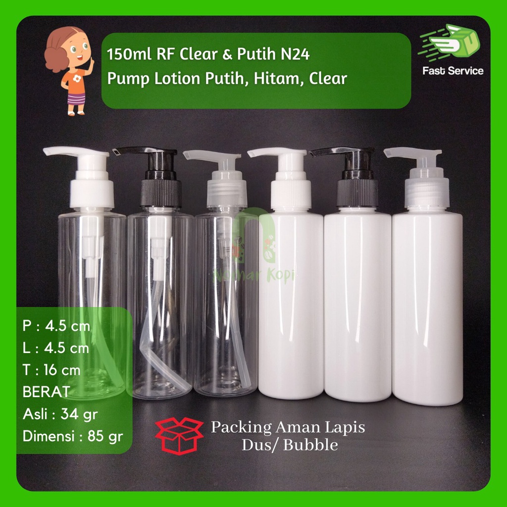 Botol 150ML Tabular Clear Pump Lotion