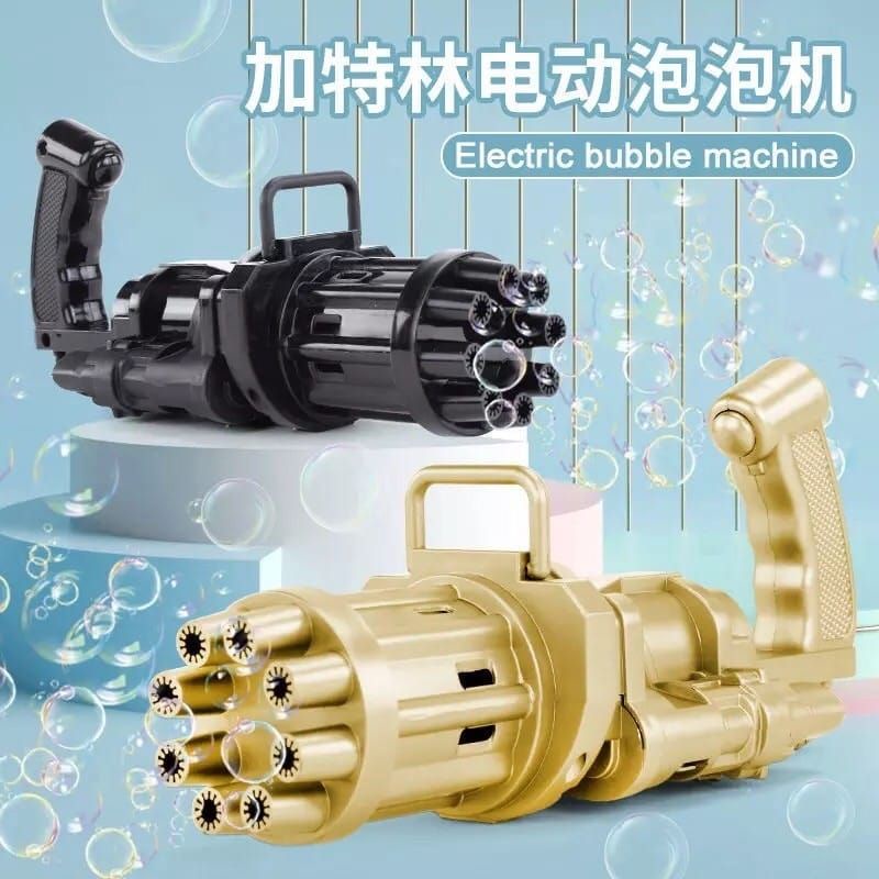 BUBBLE PISTOL GATLING GUN ELECTRICK GUN BUSA SUPER BANYAK DOLPHIN MUSIC LAMPU