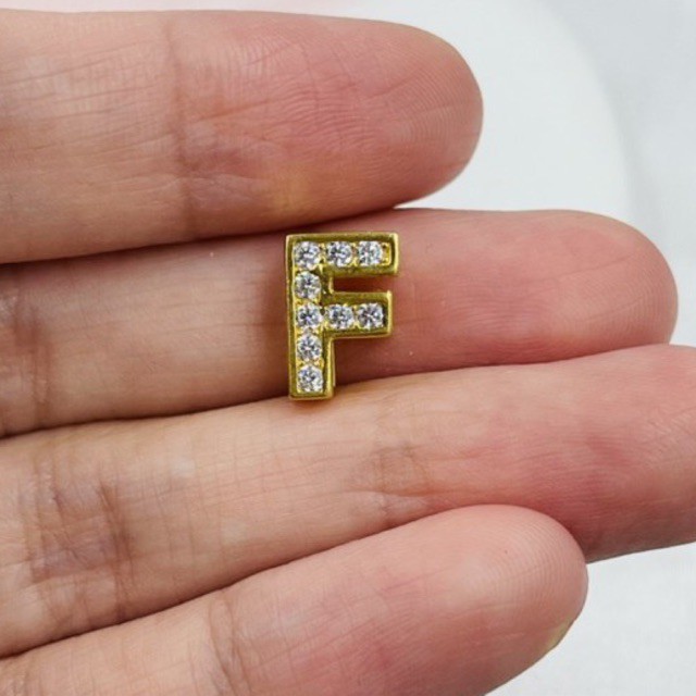 liontin kalung liontin huruf F permata simple mewah elegant L87 20K