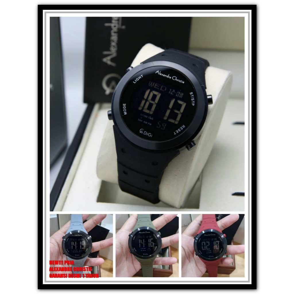 Jam Tangan Alexandre Christie  Ac9350 Digital Sporty Original Garansi 1 Tahun