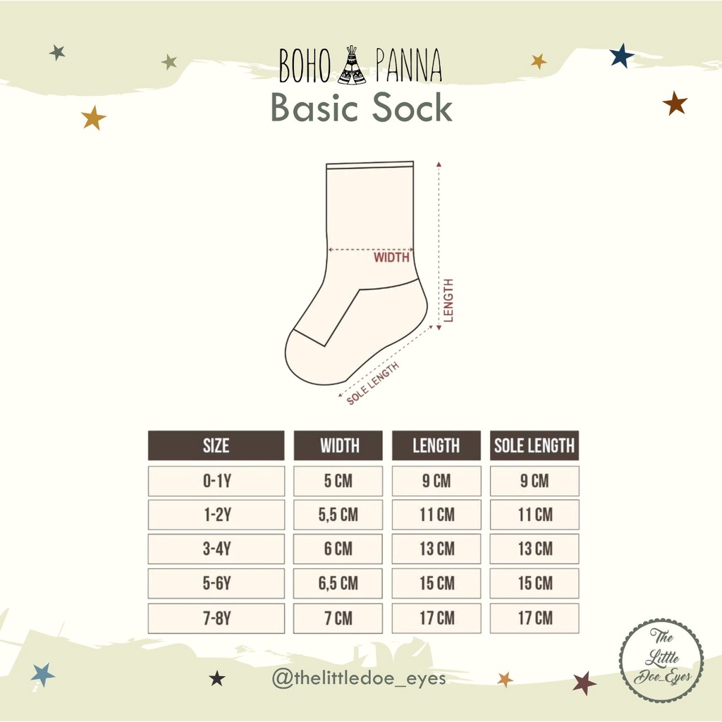 Bohopanna Basic Sock Vol.1 Kaos Kaki Anak Bayi