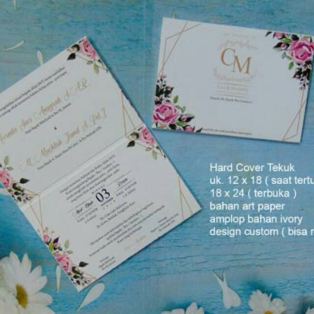 undangan hard cover + amplop 12x18 minimal 10 pcs
