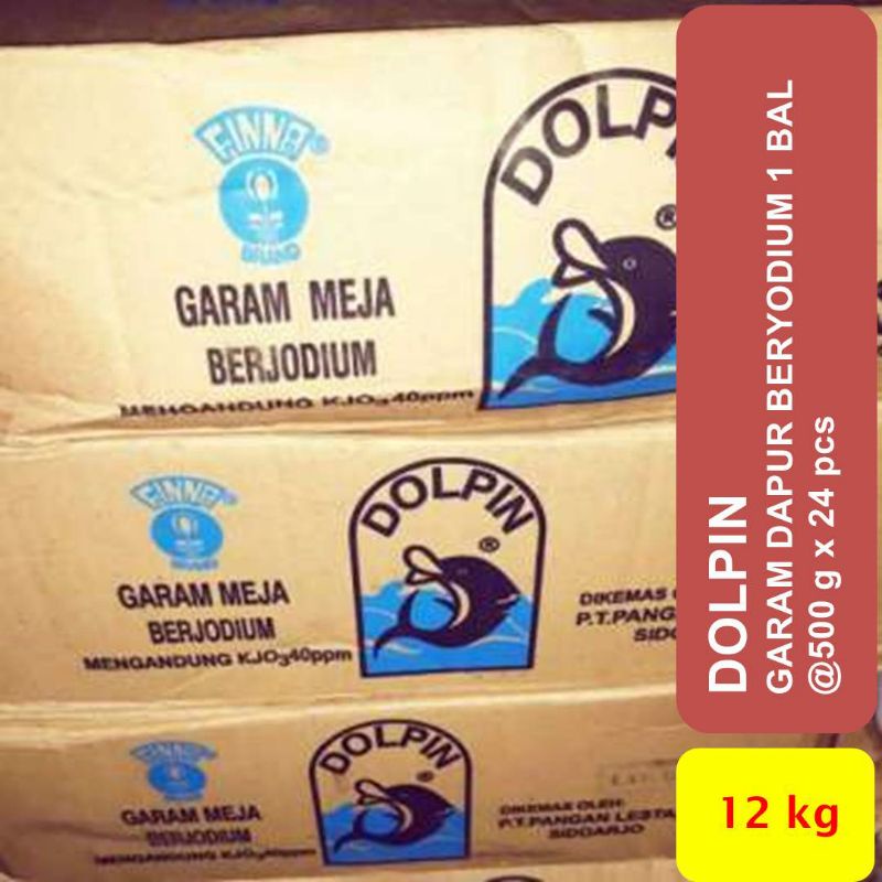 

Garam Halus Dapur kemasan kardus 500 g x 24 pcs merk DOLPIN