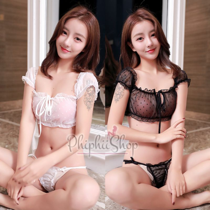 Baju tidur Model Vintage Set Camisol Sabrina Gstring Piyama Sexy Lingerie