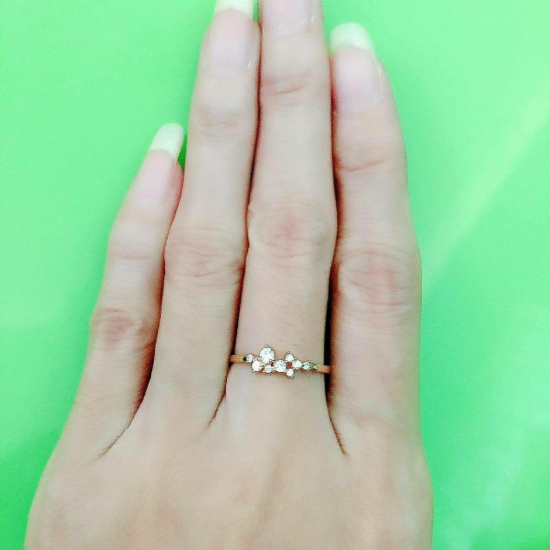 Cincin clustera 9 mata putih kadar 375