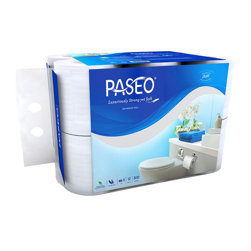 Paseo Elegant Tissue Toilet 300 Sheets - 12 Rolls