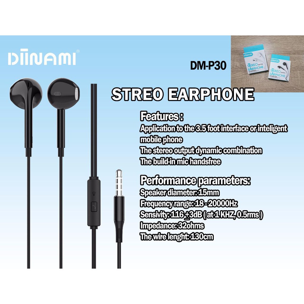 [RO ACC]  DM-P30 DINAMI HEADSET JACK 3.5MM STEREO UNIVERSAL