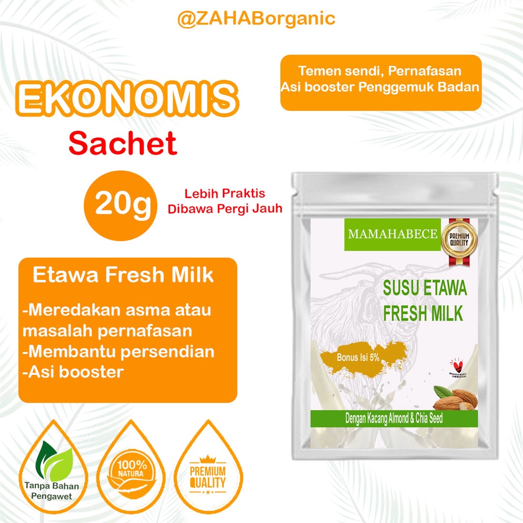 Jual Susu Kambing Etawa Almond Chia Seed Organic Daun Kelor Bubuk Murni Habece Gr Shopee