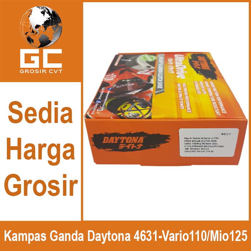 Kampas ganda kopling Honda Vario 110 Karbu Mio M3 S Z Freego GT 125 Kevlar Karbon 4631 DAYTONA