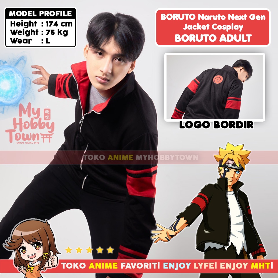 Jaket Anime Boruto Adult Version Kostum Cosplay