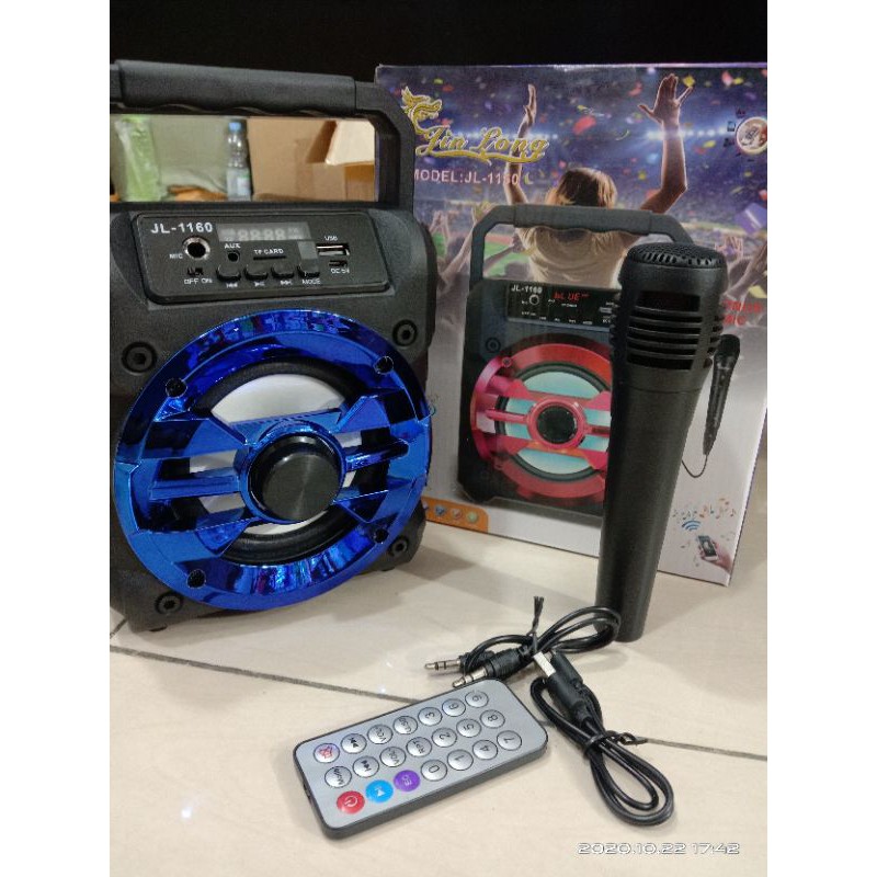 speaker bluetooth karaoke free mic jl 1160