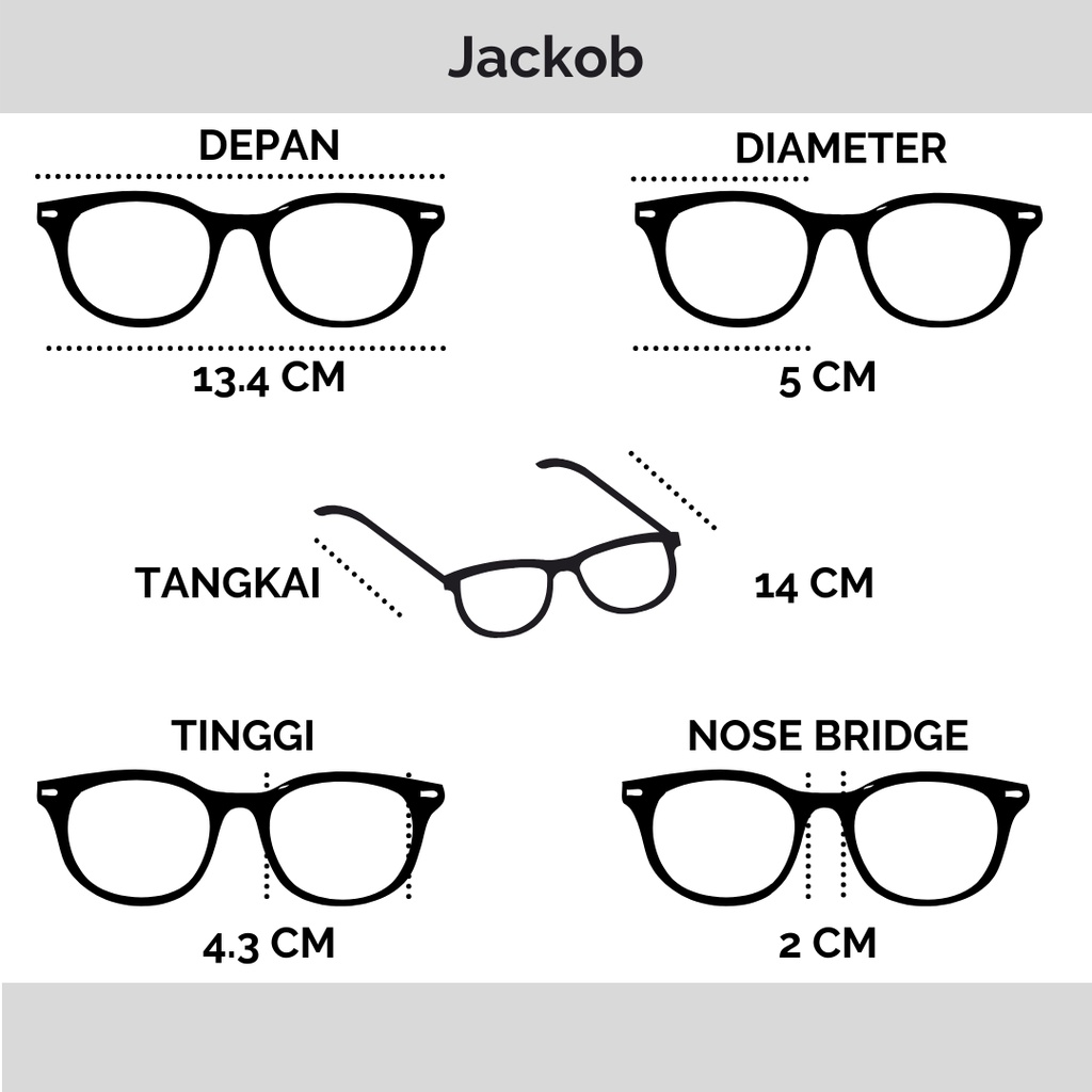 Flavia Eyewear - Kacamata Jackob Round Plastic (custom minus, photochromic, blueray, bluechromic dan photobrown)