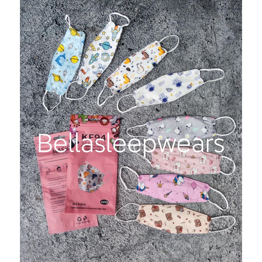 KF94 ANAK KOREA MURAH  - MASKER KF94 ANAK KIDS KOREA FILTCARE 4PLY MOTIF