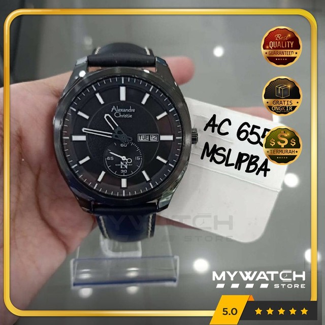 Alexandre Christie Original AC 6550 Pria Black Jam Tangan Alexander Christy