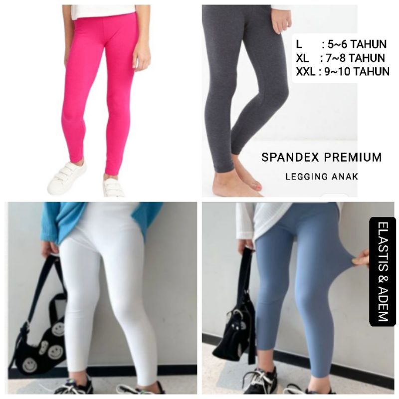 Legging Anak Usia 5-10 TAHUN- Legging Spandex Tebal Adem Nyaman Dipakai- Legging Murah