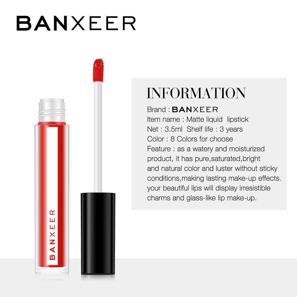 (READY &amp; ORI) Banxeer 8 Colors Long Lasting Waterproof Liquid Matte Lipstick - BX08 BX 08