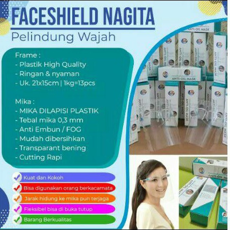 FACESHIELD NAGITA FACESHIELD KACA MATA FACESHIELD BUKA TUTUP FACESHIELD ANAK FACESHIELD TERMURAH