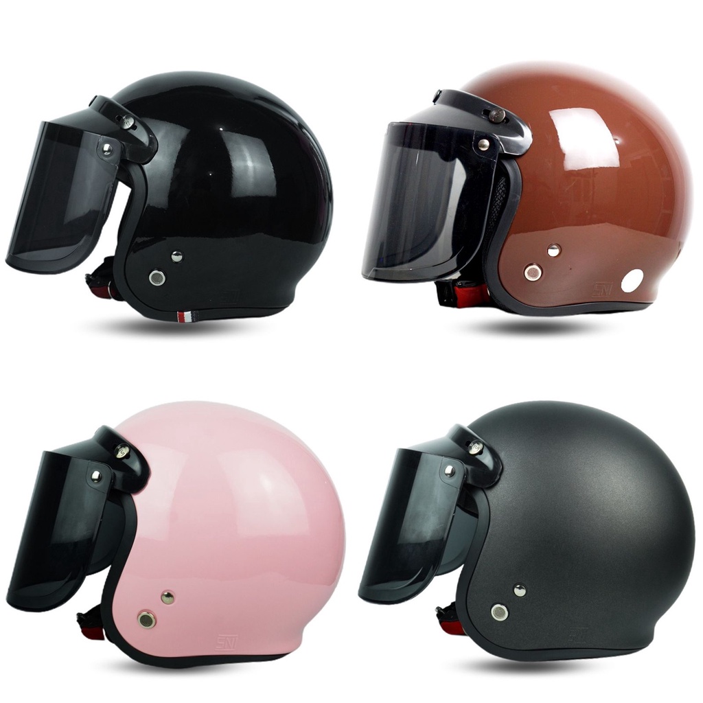 HELM BOGO DEWASA PRIA WANITA SNI BR1 KACA FLAT INJAK