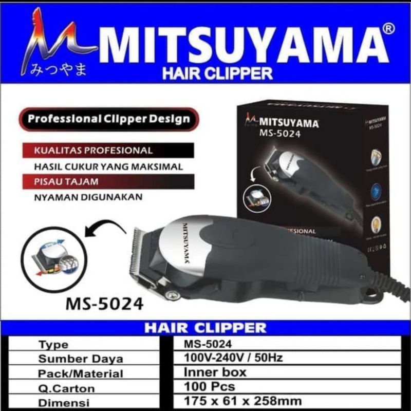 Mesin Cukur Rambut Elektrik MITSUYAMA MS-5024 Professional Hair Clipper
