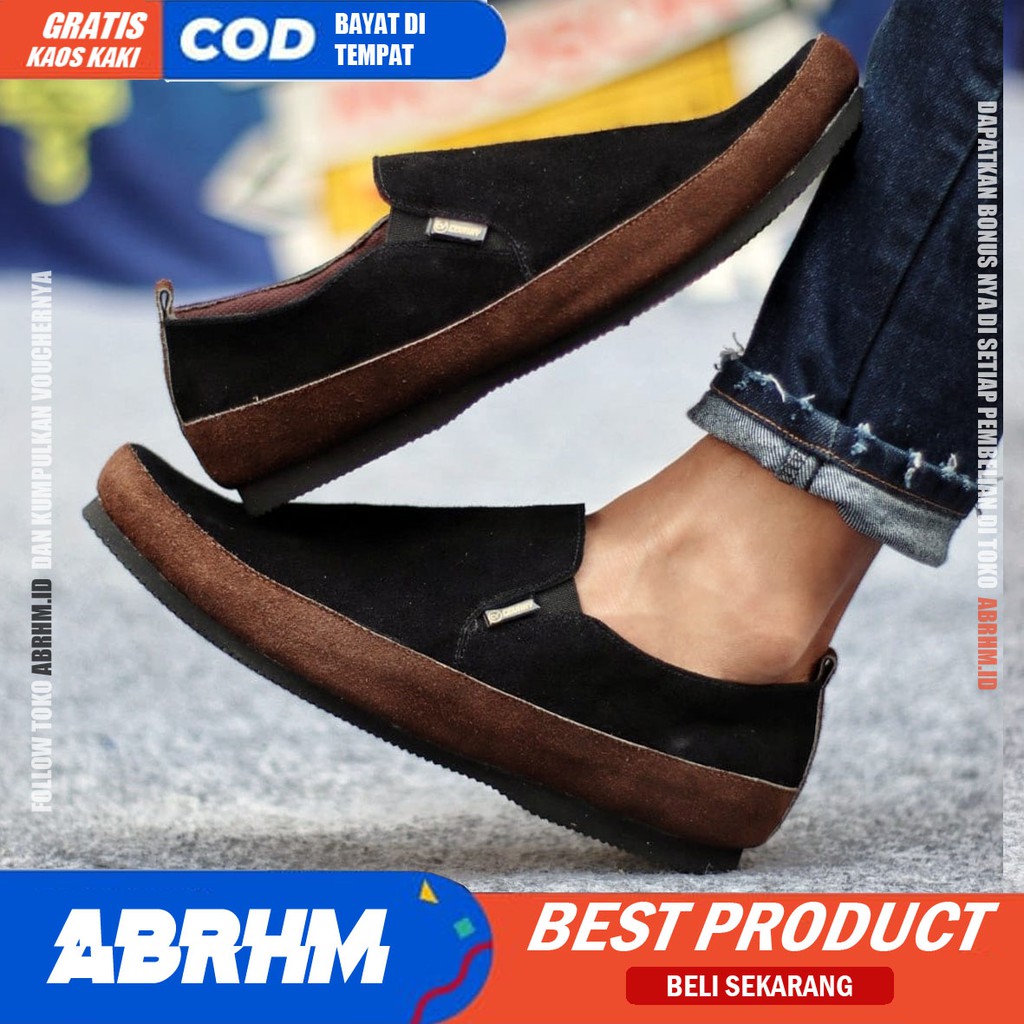 MARIO Sepatu Slip On Pria Sepatu Pria Casual Sepatu Slip Antislip Slop Kerja Kantor Cowok/Cowo Ori Sepatu Kasual Kekinial Santai Murah Terlaris