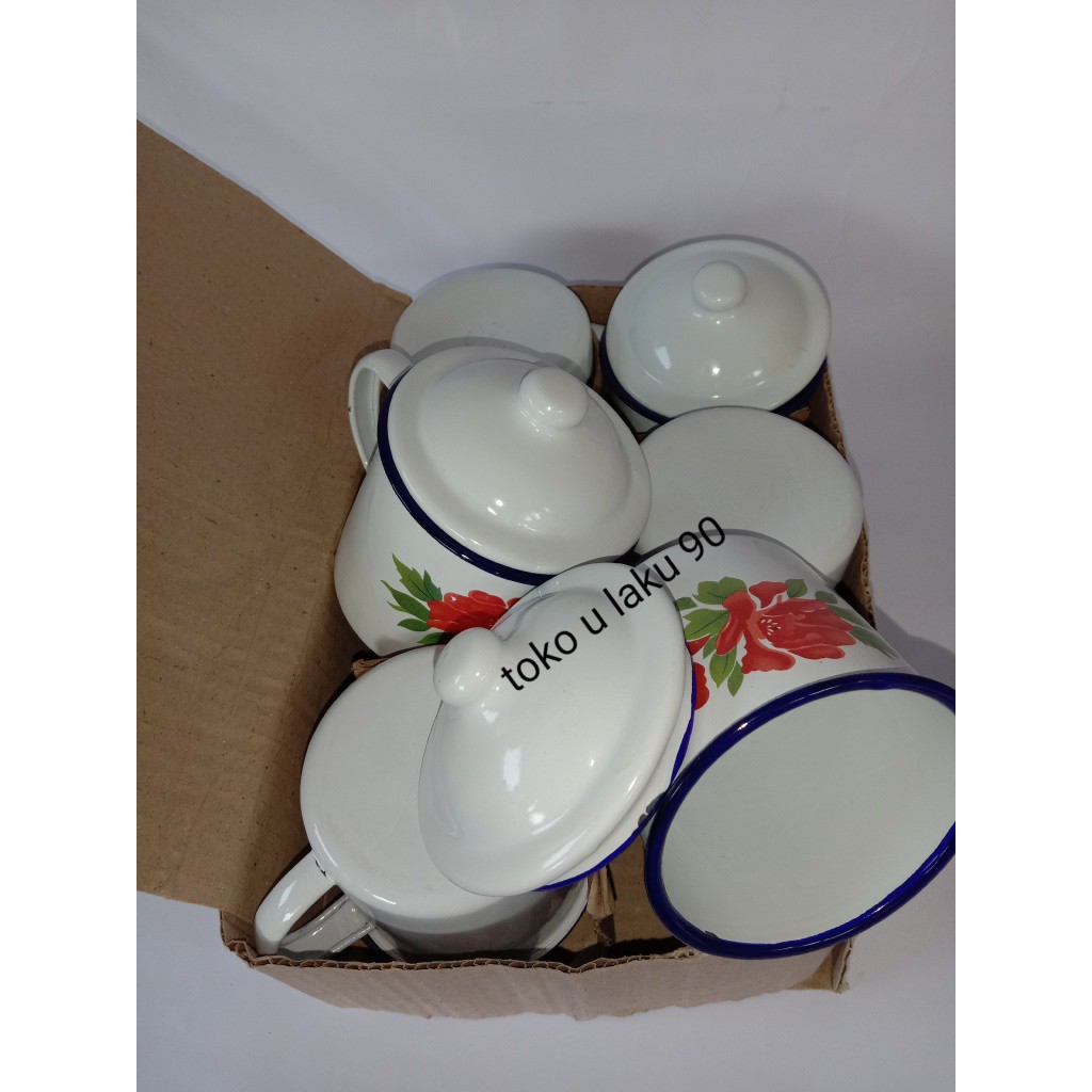 CANGKIR MUG ENAMEL 8CM MOTIF BUNGA BUNGA CANGKIR KOPI CANGKIR MUG ENAMEL 8CM MOTIF BUNGA BUNGA CANGKIR KOPI