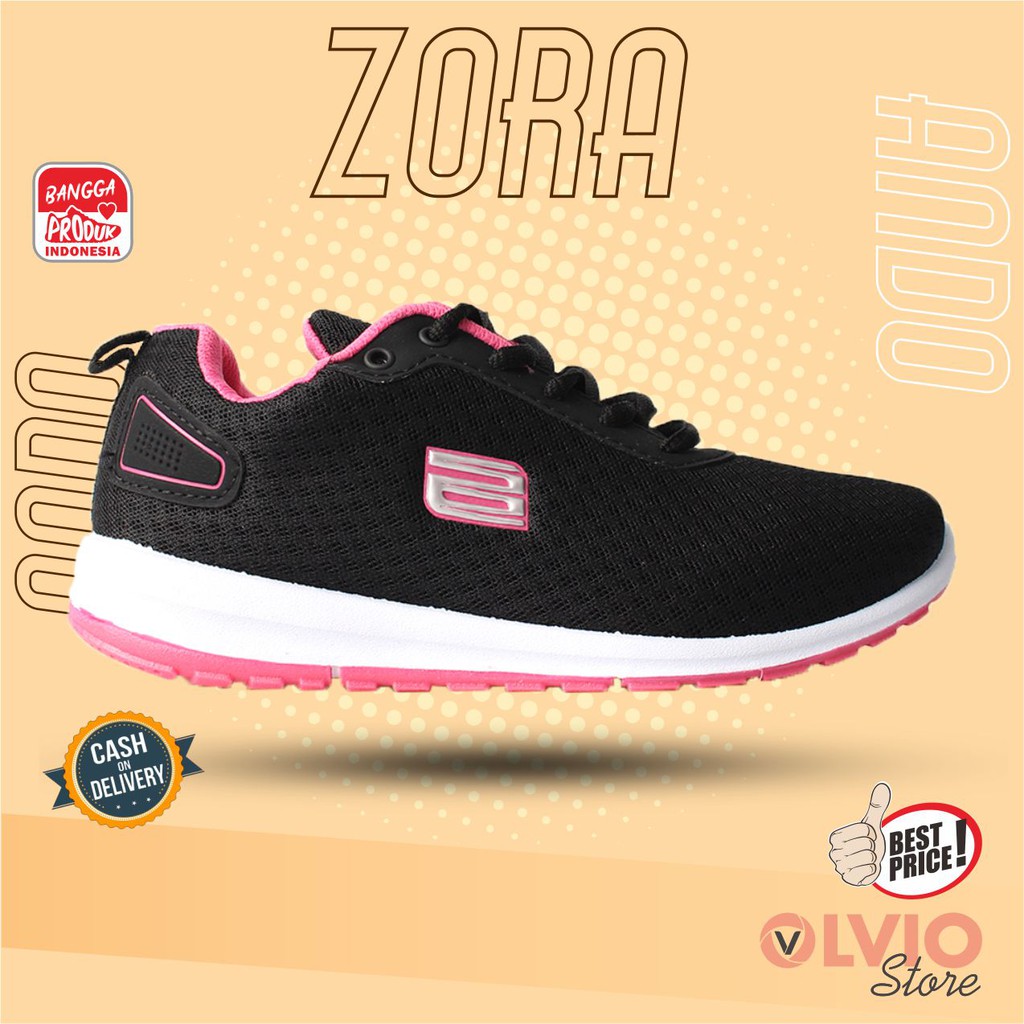 Ando ZORA - Sepatu Sneaker/Sekolah/Santai/Running Wanita Ando Original