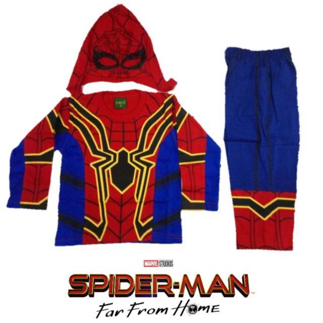 Baju Kostum Anak Spiderman III Far From Home Setelan Panjang Superhero Avengers Lakilaki