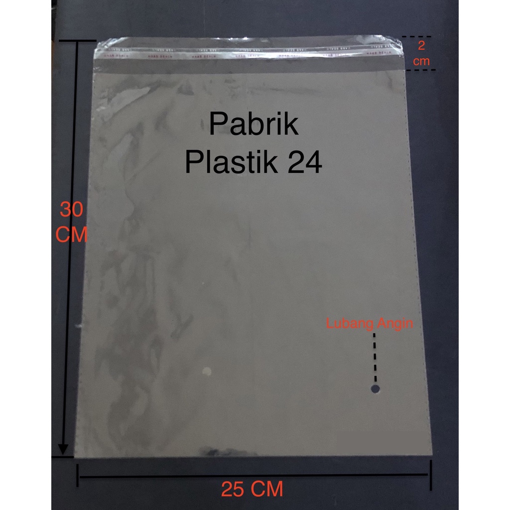 PLASTIK OPP SEAL LEM-PACKING BAJU 25x30  - PER 100pcs-standard