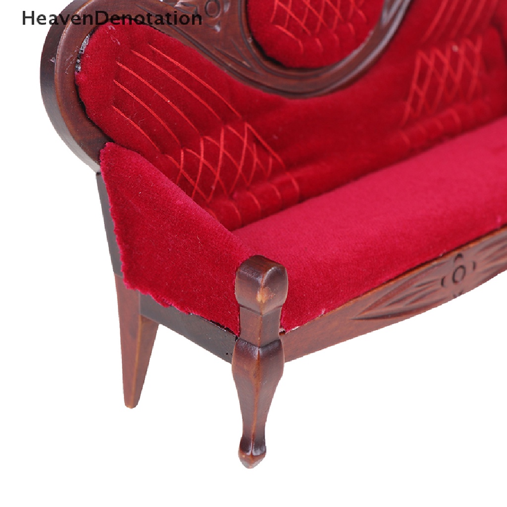 [HeavenDenotation] 1:12 Dollhouse miniature soft Double sofa for dolls furniture pretend play toy