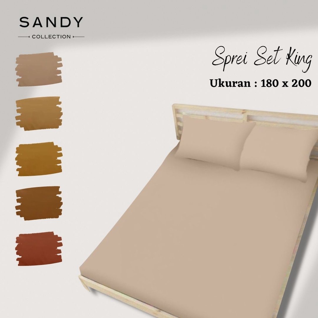 Sprei Set Festivo Ukuran 180x200 Warna Polos Tinggi 20 cm Size King