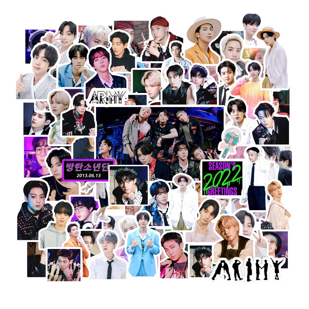 100 Pcs Stiker Desain KPOP BTS 2022 Untuk Dekorasi Album Foto