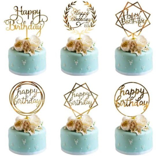 Tusukan hiasan kue happy birthday / Cake Topper Happy Birthday HBD / Tusukan Hiasan Kue