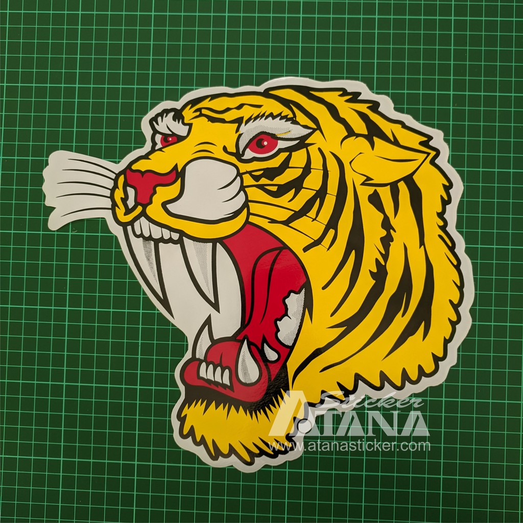 Stiker Printing Sablon Jumbo Vinyl Tiger Face Macan Harimau Singa Lion Motor Mobil Dinding Kaca