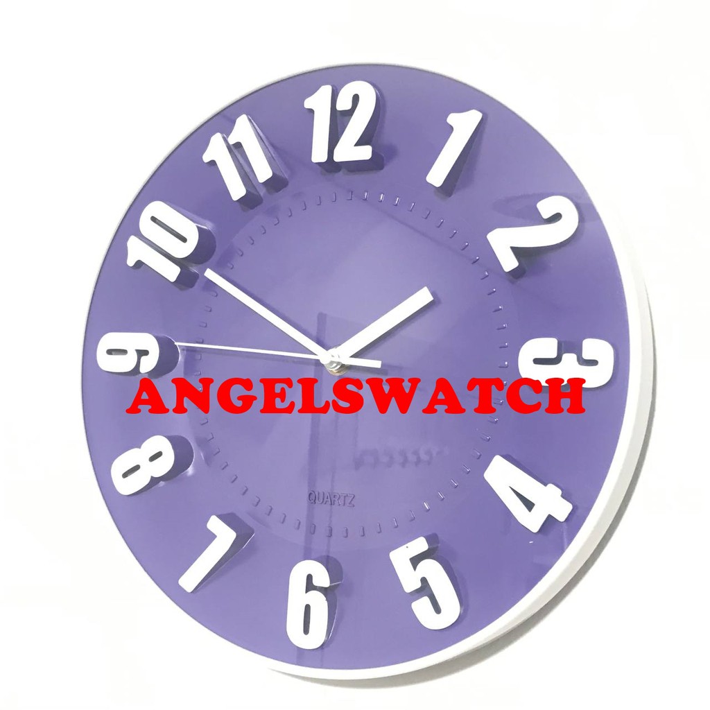 ANGELSWATCH JAM DINDING 3D ANGKA COLOUR FULL/ KIKAI WARNA WARNI JAM DINDING 3D