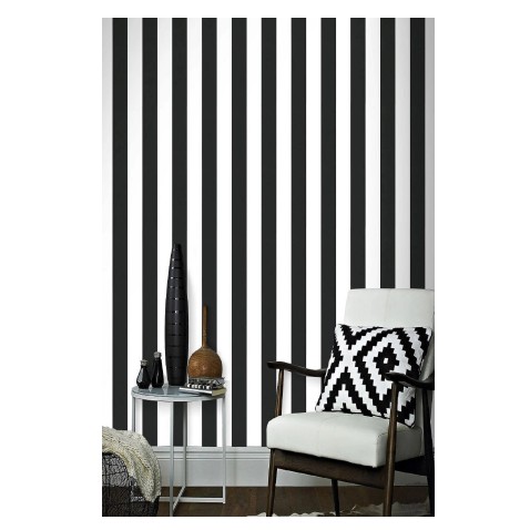 Wallpaper Dinding Salur Hitam Putih Wallpaper Kamar Tidur Wallpaper Ruang Tamu Wallpaper 10 Meter