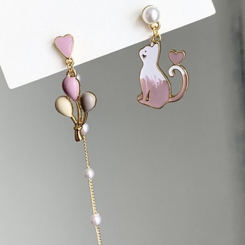 Anting Tusuk Asimetris Bahan Sterling Silver 925 Gaya Korea Untuk Wanita