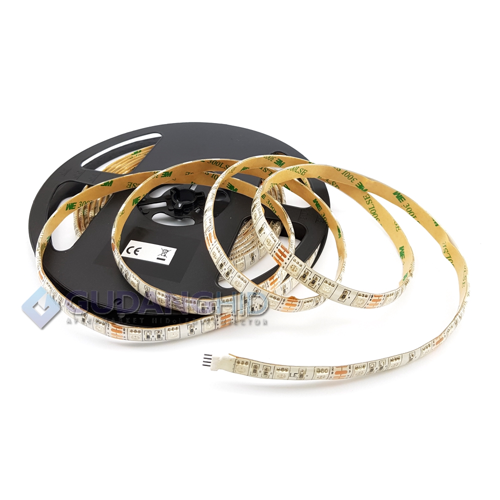 Lampu LED Strip RGB 5050 IP45 220V 12V 5M 40W IR Remote Module Premium CE ROHS