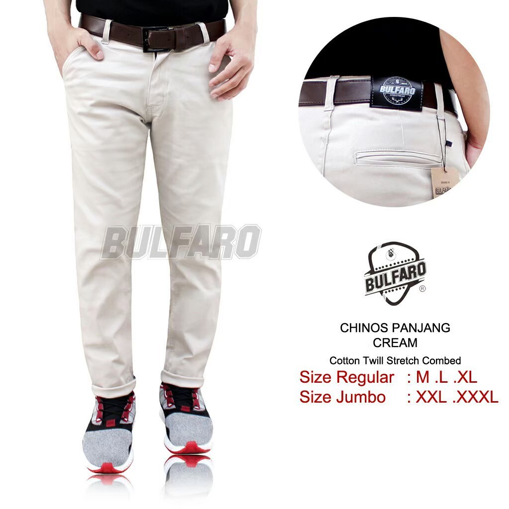 Celana Chinos Cowok Slim Fit Longgar Bahan Lentur