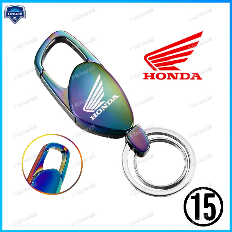 Set Gantungan Kunci Kreatif Bahan Metal Dengan logo Honda Motor