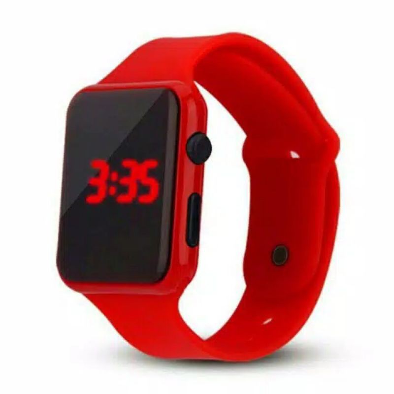 JAM TANGAN LED PRIA WANITA ELEKTRONIK DIGITAL LED-Merah