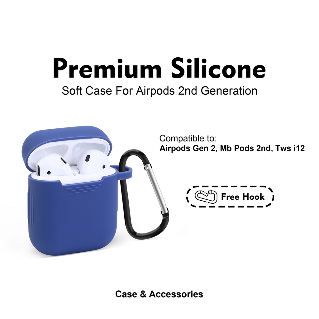 Case / Casing MB_Pods 2nd Generation (Premium Silicone Softcase + Free Hook)