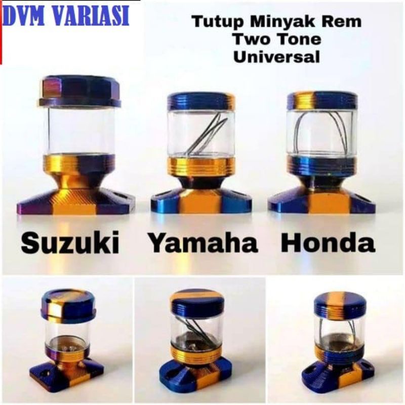 Variasi tutup minyak rem depan twotone model stempel kaca universal